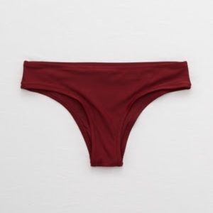 Aerie Swim Cheeky Hipster Bikini Bottom Brick Red - S/P
